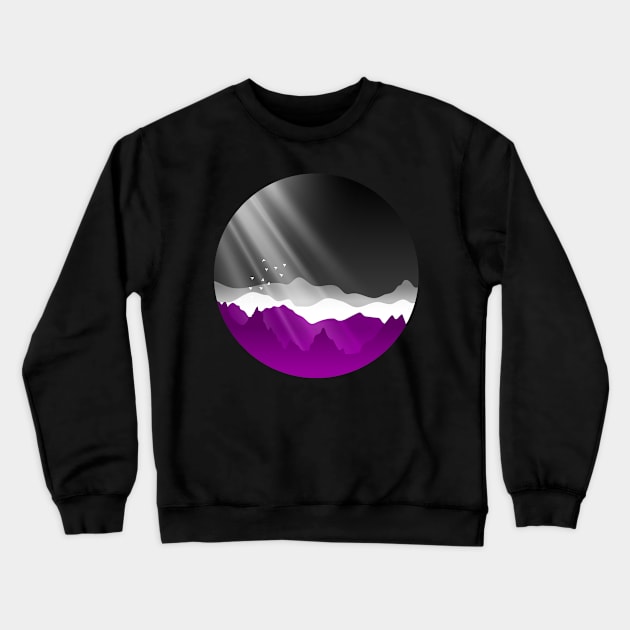 Asexual Sunrise Mountains Landscape Crewneck Sweatshirt by Pridish